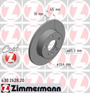 Otto Zimmermann 430.2628.20 Тормозной диск задний невентилируемый 430262820: Отличная цена - Купить в Польше на 2407.PL!