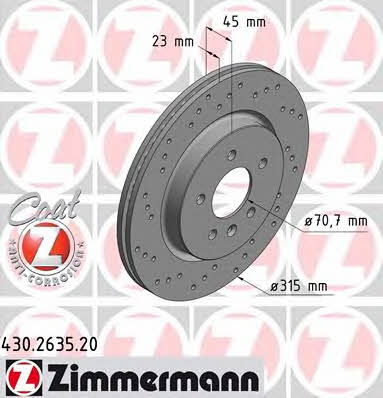 Otto Zimmermann 430.2635.20 Brake disc 430263520: Buy near me in Poland at 2407.PL - Good price!