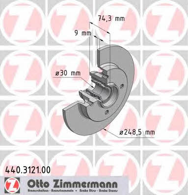 Otto Zimmermann 440.3121.00 Тормозной диск задний невентилируемый 440312100: Отличная цена - Купить в Польше на 2407.PL!