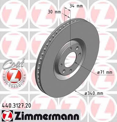 Otto Zimmermann 440.3127.20 Brake disc 440312720: Buy near me at 2407.PL in Poland at an Affordable price!