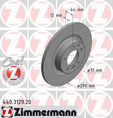 Otto Zimmermann 440.3129.20 Тормозной диск задний невентилируемый 440312920: Отличная цена - Купить в Польше на 2407.PL!