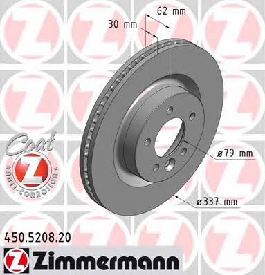 Otto Zimmermann 450.5208.20 Тормозной диск передний вентилируемый 450520820: Купить в Польше - Отличная цена на 2407.PL!
