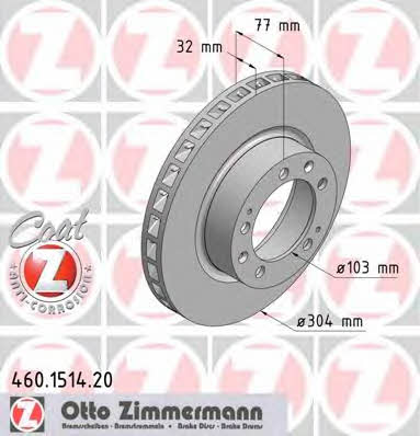 Otto Zimmermann 460.1514.20 Wentylowana przednia tarcza hamulcowa 460151420: Dobra cena w Polsce na 2407.PL - Kup Teraz!