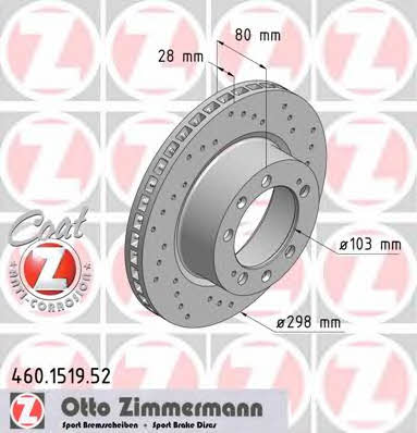 Otto Zimmermann 460.1519.52 Диск гальмівний 460151952: Приваблива ціна - Купити у Польщі на 2407.PL!