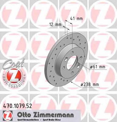 Otto Zimmermann 470.1079.52 Front brake disc ventilated 470107952: Buy near me in Poland at 2407.PL - Good price!