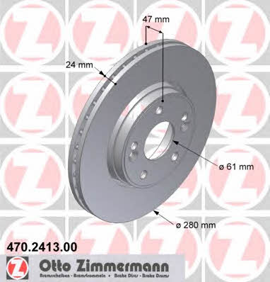 Otto Zimmermann 470.2413.00 Front brake disc ventilated 470241300: Buy near me at 2407.PL in Poland at an Affordable price!