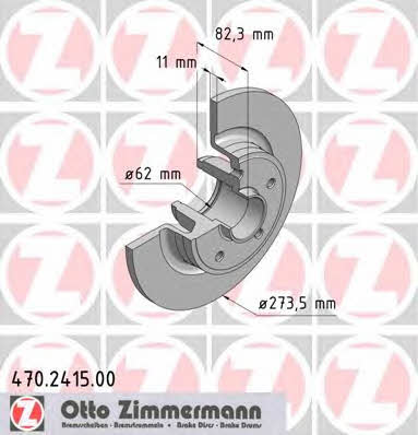 Otto Zimmermann 470.2415.00 Tarcza hamulcowa tylna, niewentylowana 470241500: Dobra cena w Polsce na 2407.PL - Kup Teraz!