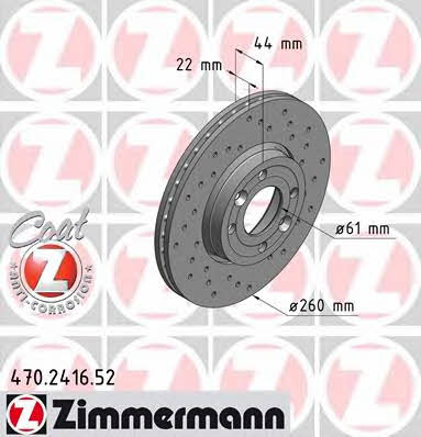 Otto Zimmermann 470.2416.52 Front brake disc ventilated 470241652: Buy near me in Poland at 2407.PL - Good price!