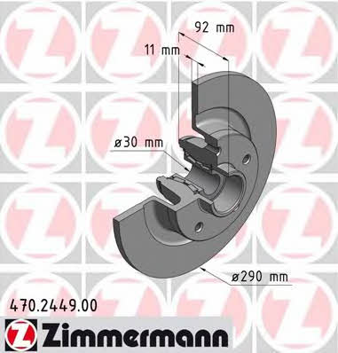 Otto Zimmermann 470.2449.00 Rear brake disc, non-ventilated 470244900: Buy near me in Poland at 2407.PL - Good price!