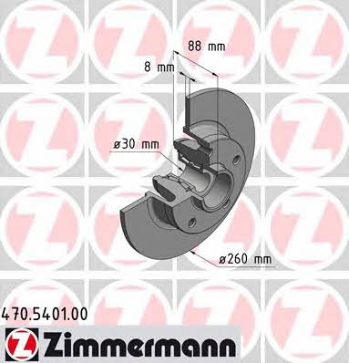 Otto Zimmermann 470.5401.00 Rear brake disc, non-ventilated 470540100: Buy near me in Poland at 2407.PL - Good price!