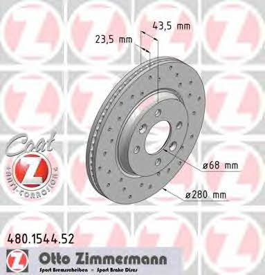 Otto Zimmermann 480.1544.52 Front brake disc ventilated 480154452: Buy near me in Poland at 2407.PL - Good price!