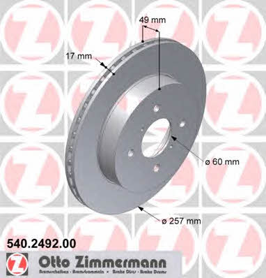Otto Zimmermann 540.2492.00 Brake disc 540249200: Buy near me in Poland at 2407.PL - Good price!
