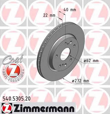 Otto Zimmermann 540.5305.20 Front brake disc ventilated 540530520: Buy near me in Poland at 2407.PL - Good price!