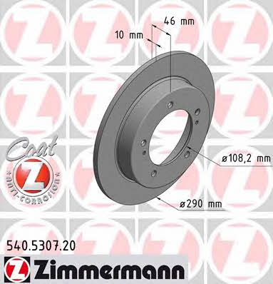 Otto Zimmermann 540.5307.20 Тормозной диск передний невентилируемый 540530720: Отличная цена - Купить в Польше на 2407.PL!
