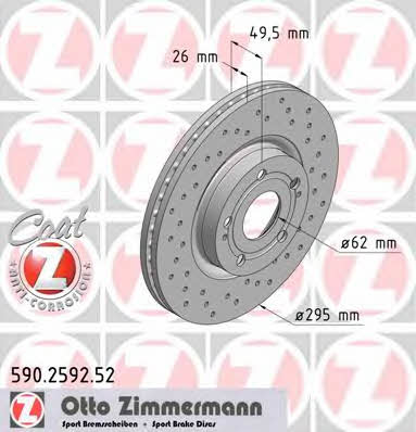 Otto Zimmermann 590.2592.52 Front brake disc ventilated 590259252: Buy near me in Poland at 2407.PL - Good price!
