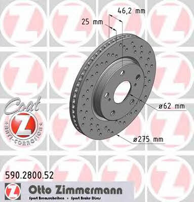 Otto Zimmermann 590.2800.52 Innenbelüftete Bremsscheibe vorne 590280052: Kaufen Sie zu einem guten Preis in Polen bei 2407.PL!