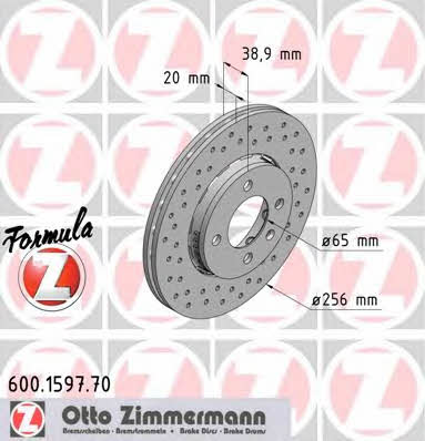 Otto Zimmermann 600.1597.70 Тормозной диск передний вентилируемый 600159770: Отличная цена - Купить в Польше на 2407.PL!