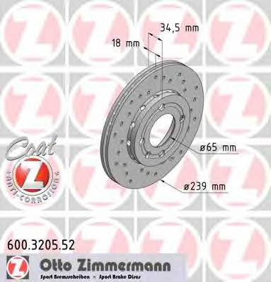Otto Zimmermann 600.3205.52 Wentylowana przednia tarcza hamulcowa 600320552: Dobra cena w Polsce na 2407.PL - Kup Teraz!
