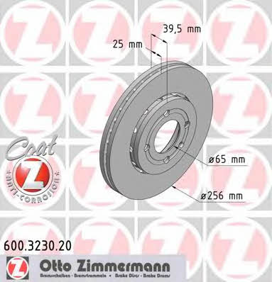Otto Zimmermann 600.3230.20 Wentylowana przednia tarcza hamulcowa 600323020: Dobra cena w Polsce na 2407.PL - Kup Teraz!