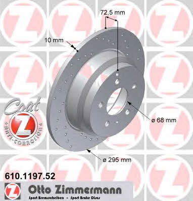 Otto Zimmermann 610.1197.52 Диск тормозной 610119752: Отличная цена - Купить в Польше на 2407.PL!