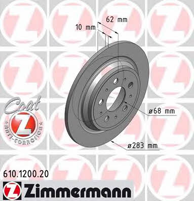 Otto Zimmermann 610.1200.20 Тормозной диск задний невентилируемый 610120020: Отличная цена - Купить в Польше на 2407.PL!