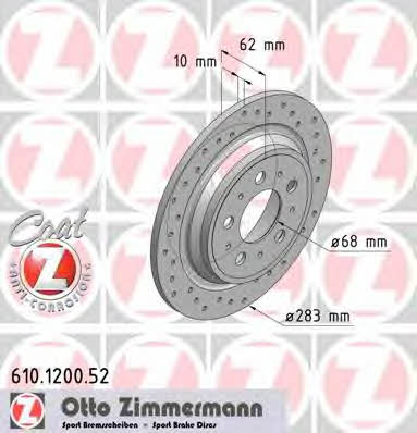 Otto Zimmermann 610.1200.52 Диск тормозной 610120052: Отличная цена - Купить в Польше на 2407.PL!