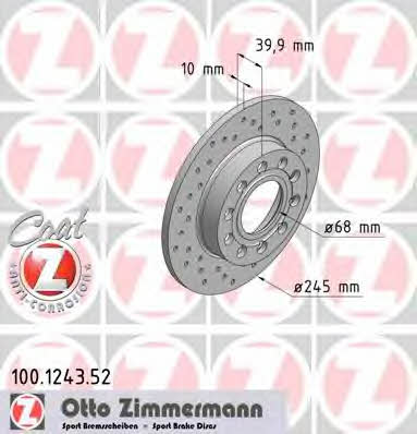 Otto Zimmermann 100.1243.52 Диск тормозной 100124352: Отличная цена - Купить в Польше на 2407.PL!