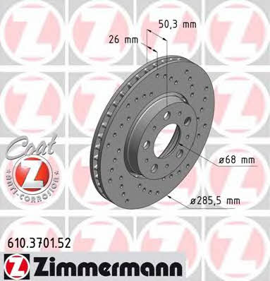 Otto Zimmermann 610.3701.52 Brake disc 610370152: Buy near me in Poland at 2407.PL - Good price!