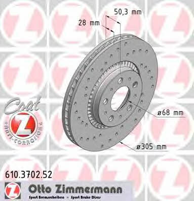 Otto Zimmermann 610.3702.52 Brake disc 610370252: Buy near me in Poland at 2407.PL - Good price!