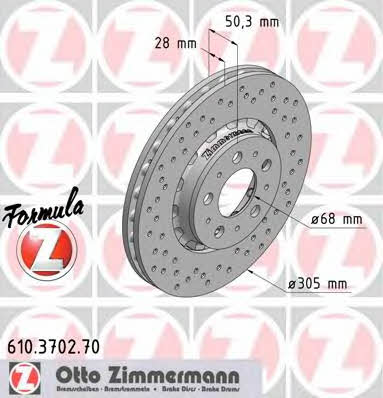 Otto Zimmermann 610.3702.70 Brake disc 610370270: Buy near me at 2407.PL in Poland at an Affordable price!