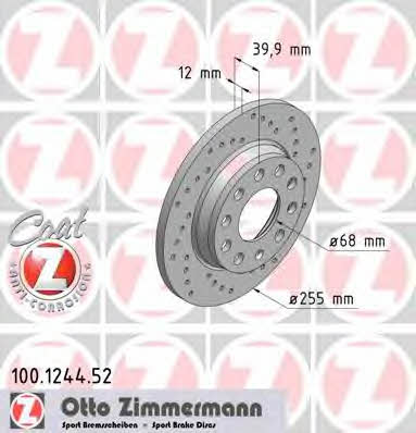 Otto Zimmermann 100.1244.52 Диск тормозной 100124452: Отличная цена - Купить в Польше на 2407.PL!