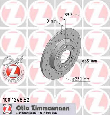 Otto Zimmermann 100.1248.52 Brake disc 100124852: Buy near me in Poland at 2407.PL - Good price!
