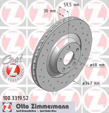 Otto Zimmermann 100.3319.52 Wentylowana przednia tarcza hamulcowa 100331952: Dobra cena w Polsce na 2407.PL - Kup Teraz!