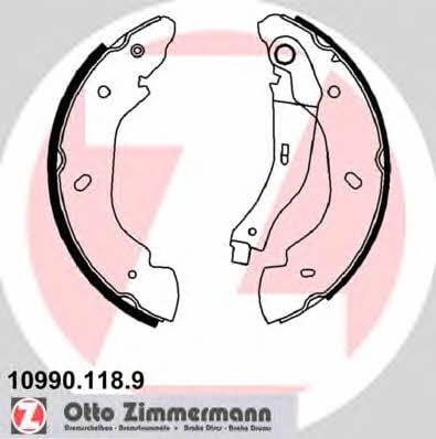 Otto Zimmermann 10990.118.9 Brake shoe set 109901189: Buy near me at 2407.PL in Poland at an Affordable price!
