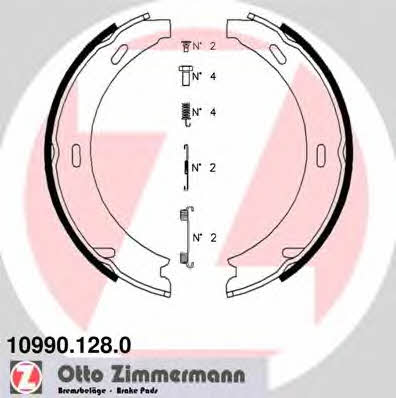 Otto Zimmermann 10990.128.0 Parking brake shoes 109901280: Buy near me in Poland at 2407.PL - Good price!