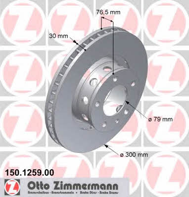 Otto Zimmermann 150.1259.00 Front brake disc ventilated 150125900: Buy near me in Poland at 2407.PL - Good price!