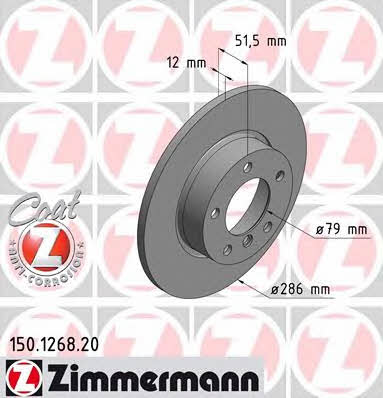 Otto Zimmermann 150.1268.20 Unventilated front brake disc 150126820: Buy near me in Poland at 2407.PL - Good price!
