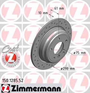 Otto Zimmermann 150.1285.52 Tarcza hamulcowa tylna, niewentylowana 150128552: Dobra cena w Polsce na 2407.PL - Kup Teraz!