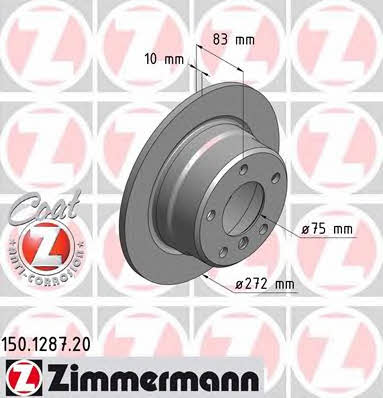 Otto Zimmermann 150.1287.20 Tarcza hamulcowa tylna, niewentylowana 150128720: Dobra cena w Polsce na 2407.PL - Kup Teraz!