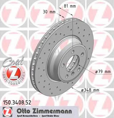 Otto Zimmermann 150.3408.52 Innenbelüftete Bremsscheibe vorne 150340852: Kaufen Sie zu einem guten Preis in Polen bei 2407.PL!