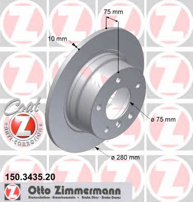 Otto Zimmermann 150.3435.20 Диск тормозной 150343520: Отличная цена - Купить в Польше на 2407.PL!