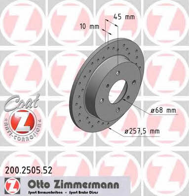 Otto Zimmermann 200.2505.52 Brake disc 200250552: Buy near me in Poland at 2407.PL - Good price!
