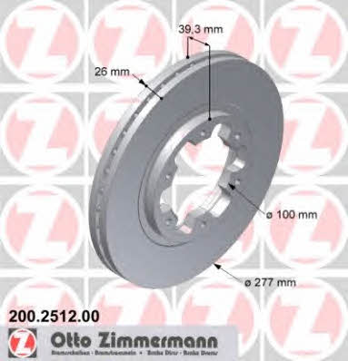 Otto Zimmermann 200.2512.00 Диск тормозной 200251200: Отличная цена - Купить в Польше на 2407.PL!