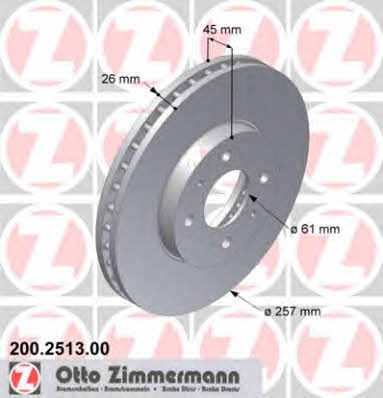 Otto Zimmermann 200.2513.00 Brake disc 200251300: Buy near me in Poland at 2407.PL - Good price!