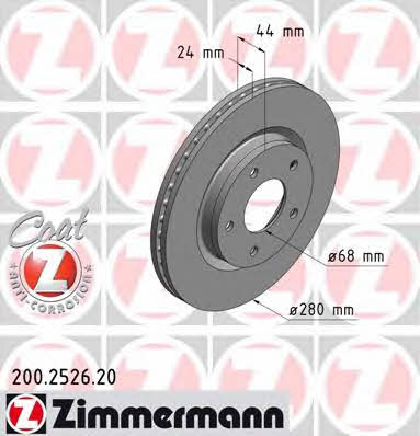 Otto Zimmermann 200.2526.20 Тормозной диск передний вентилируемый 200252620: Купить в Польше - Отличная цена на 2407.PL!