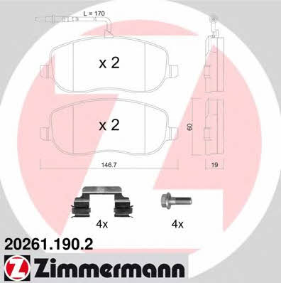 Otto Zimmermann 20261.190.2 Гальмівні колодки, комплект 202611902: Купити у Польщі - Добра ціна на 2407.PL!