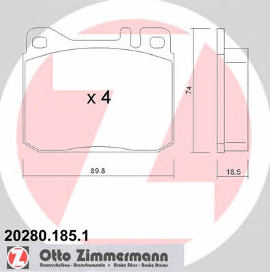 Otto Zimmermann 20280.185.1 Тормозные колодки дисковые, комплект 202801851: Отличная цена - Купить в Польше на 2407.PL!