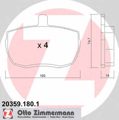 Otto Zimmermann 20359.180.1 Brake Pad Set, disc brake 203591801: Buy near me in Poland at 2407.PL - Good price!