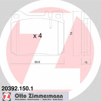 Otto Zimmermann 20392.150.1 Тормозные колодки дисковые, комплект 203921501: Отличная цена - Купить в Польше на 2407.PL!