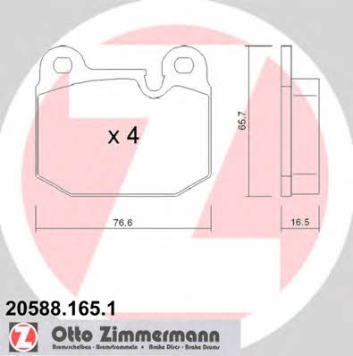 Otto Zimmermann 20588.165.1 Тормозные колодки дисковые, комплект 205881651: Отличная цена - Купить в Польше на 2407.PL!